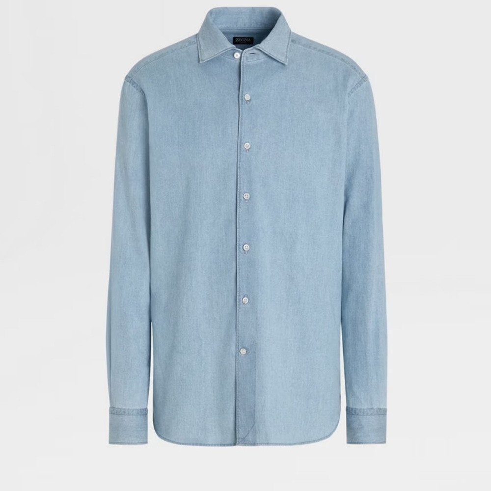 Ermenegildo Zegna Men’s Light Blue Denim Shirt!